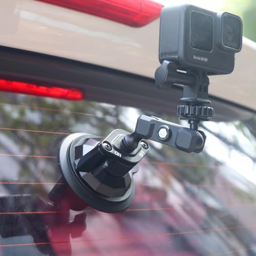 Upgraded Car Suction Cup Base with17mm Ball, Compatible with17mm Double Socket Arms | Heavy-Duty 3.4" Suction Base for Windshield | Holds 5.5 lbs – Rosette Bite Locking System