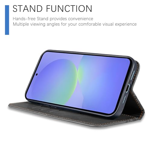 Wallet Case for Samsung Galaxy A37/A36 5G 6.7 inch 2026/2025 - PU Leather Flip Cover with Card Holder Slots, Strong Magnetic Folio Kickstand Phone Case, Black - color: Black, size: Samsung Galaxy A37/A36 6.7"