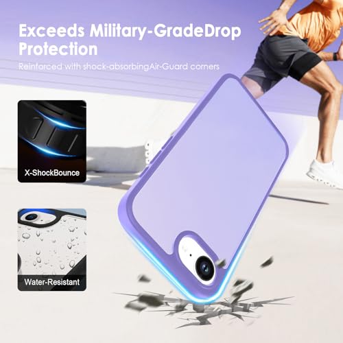 TENOC Phone Case Compatible with iPhone SE (2nd 2020 and 3rd 2022 Generation) & iPhone 7 & iPhone 8, Light Purple Case Translucent Protective Bumper Matte Hard Back Cover for 4.7 Inch - color: Light Purple, size: iPhone 7/8/SE