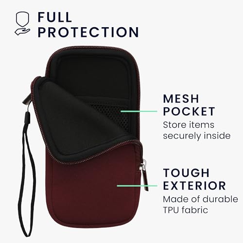 kwmobile Universal Phone Pouch Size XXL - 7" - Neoprene Smartphone Pouch with Zip - Water-Repellent Mobile Phone Case - Sleeve in Berry - color: berry, size: XXL - 7"