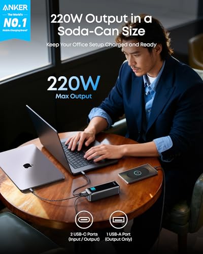Anker Prime Power Bank, 20,100mAh 3-Port Portable Charger - color: Phantom Gray