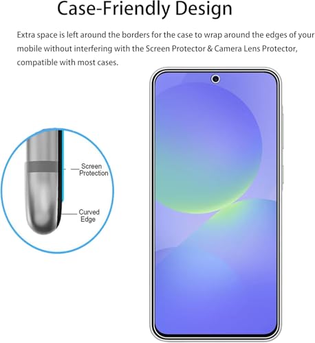 [2+2 Pack Tempered Glass Film For Samsung Galaxy A36 5G Screen Protector 2-Pack with Camera Lens Protector 2-Pack