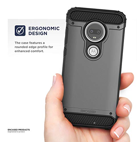 ENCASED Heavy Duty Moto G7 Case (2019 Scorpio Series) Military Grade Rugged Phone Protection Cover (Motorola G7) Gunmetal Grey