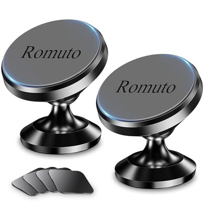 【 2-Pack 】 Magnetic Phone Holder for Car Dashboard【Strong Magnet】iPhone Magnetic Phone Mount for Car Phone Holder 【4 Metal Plate】Cell Phone Holders for Your Car Mount for iPhone 17 Pro Max Air 16 15