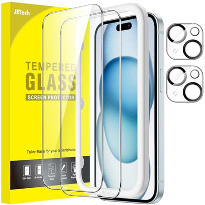 JETech Screen Protector for iPhone 15 Plus, 2+2 Pack - size: iPhone 15 Plus
