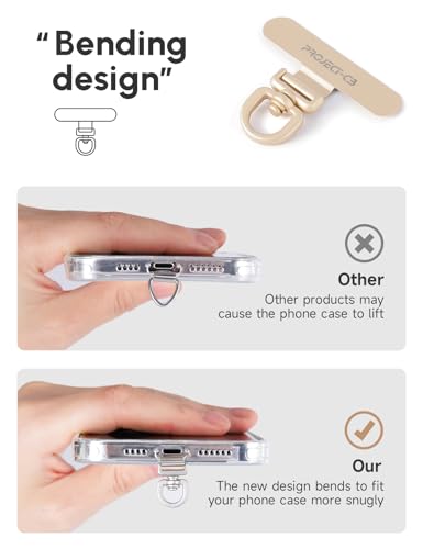 Phone Lanyard Tether Tab,Phone Strap Metal Patch,Universal Phone Lanyard Tether Patch Without Adhesive - color: Black