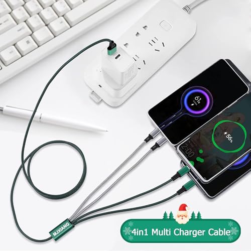 MJXIANG 2-Pack Multi Charger Cable 4 in 1, 4FT Braided Fast Charging 3A