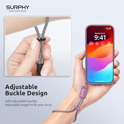 SURPHY 3 Pack Phone Wrist Strap, Phone Lanyard with Cellphone Tether Tab - color: Black & Lilac & Lilac Purple