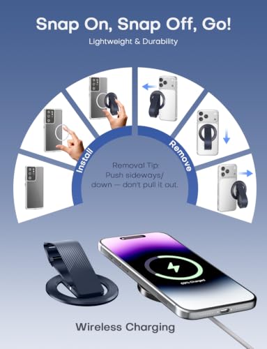 SINCEHOLY for MagSafe Phone Grip, N52 Magnetic Phone Ring Grip & Stand