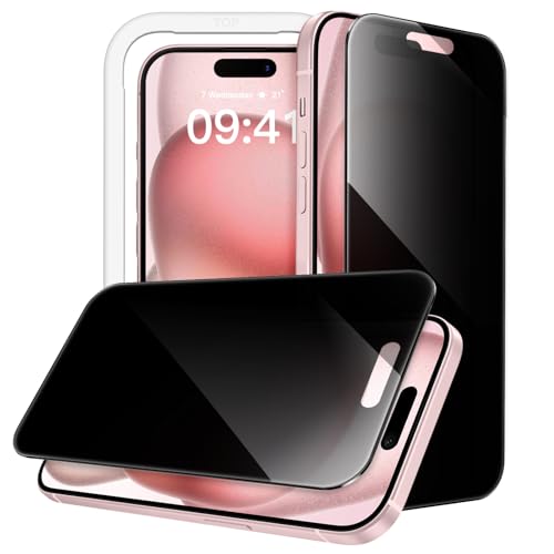JETech 360° Privacy Screen Protector for iPhone 15, 2-Pack - size: iPhone 15