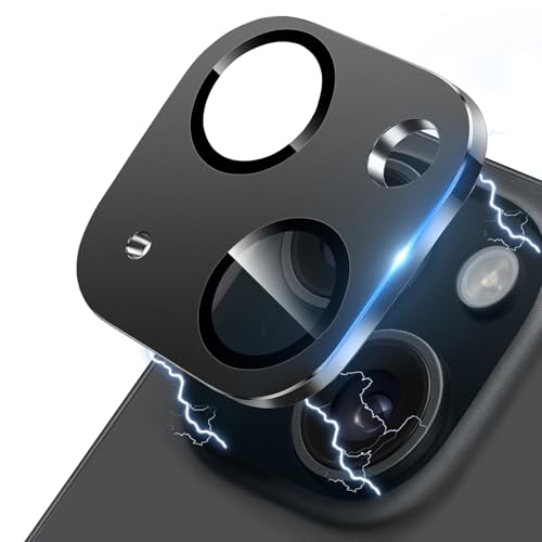 Camera Lens Protector for iPhone 15 /iPhone 15 Plus Metal Camera Cover Film, 9H Tempered Glass, Anti-Scratch, Case Friendly- Black - color: Black Frosted, size: for iPhone 15 / 15 Plus