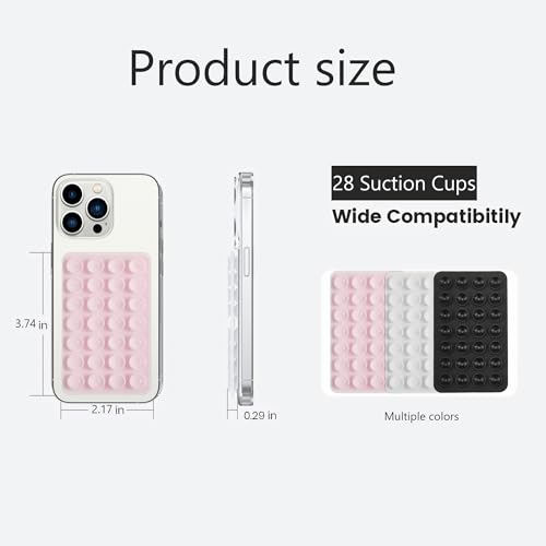 DreamsLink.LC Silicone Double-Sided Suction Phone Mount, BabyPink+Babyblue