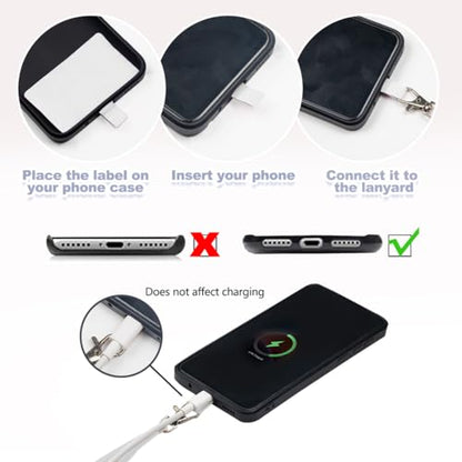 ELANE 8 Pieces Cell Phone Holder Around Neck,Adjustable Crossbody Phone Strap,Cell Phone Lanyard Crossbody Phone Lanyard - color: White