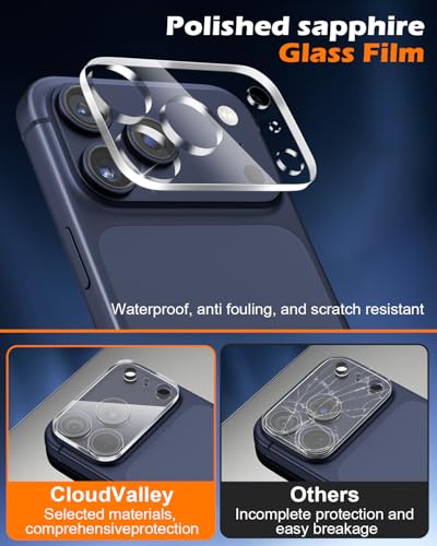 CloudValley 3 Pack for iPhone 17 Pro Max Camera Lens Protector - size: iPhone 17 Pro Max