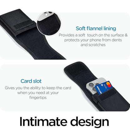 Nylon Holster with Belt Clip Compatible with iPhone 17/16/15/14/13 Pro Max & Plus,17 Air Models, Galaxy S24/S23/S21/S20 FE, Cell Phone Pouch with ID Card Holder Pen Holder, Black -L - size: Large
