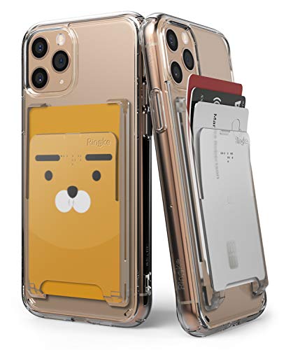 Ringke Slot Card Holder for Phone Case, Business Card Holder for Back of Phone, ID Credit Card Holder Stick on for Women Men, Phone Wallet Compatible with iPhone, Galaxy, and Pixel - Clear Mist - color: Clear Mist