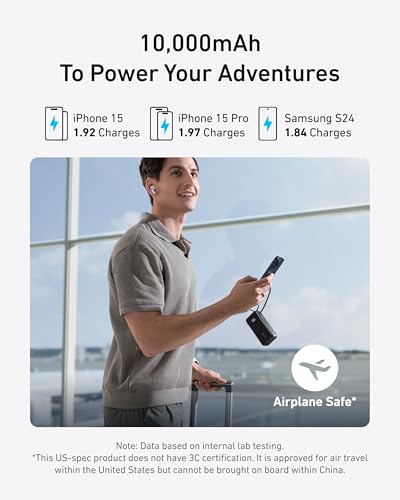 Anker Nano 3-in-1 Portable Charger,10,000mAh 30W Travel Power Bank - color: Blue