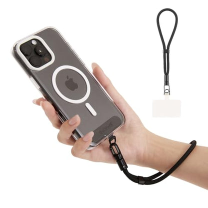 Phone Lanyard Wrist, Phone Wrist Strap for Case with 2 Tether Tabs - color: Shadow Black