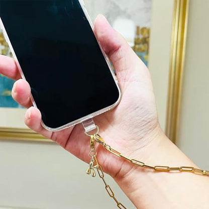 Phone Wrist Strap Metal Phone Chain Wristlet Strap Detachable Cellphone Lanyard Wrist with Tether Tab - color: 07_gold Letter K