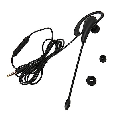 Semme Single Ear Headset with Microphone sin Single Ear Headset with Microphone Wired Noise Cancelling Earpiece for Call Center Compatible with Mobile Phones PCs Lightweight Design (3.5mm) - size: 3.5mm