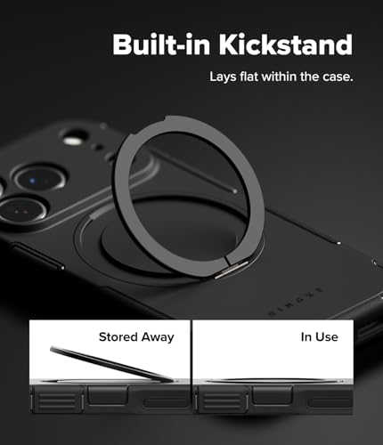 Ringke for iPhone 17 Pro Case [Alles Pro Black] | Compatible with MagSafe, 360° Rotating Kickstand, Camera Control Capture Button Protection, Powerful Magnet - color: Black, size: iPhone 17 Pro