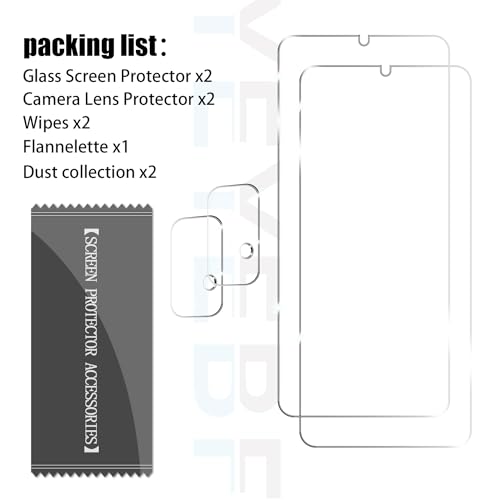 Galaxy A23 HD Clear Tempered Glass Screen Protector+Camera Lens Protectors, [2+2 Pack] [Anti-Scratch][Case-Friendly] Screen Protector Glass For Samsung Galaxy A23 - size: Galaxy A23