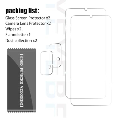 Galaxy A23 HD Clear Tempered Glass Screen Protector+Camera Lens Protectors, [2+2 Pack] [Anti-Scratch][Case-Friendly] Screen Protector Glass For Samsung Galaxy A23 - size: Galaxy A23
