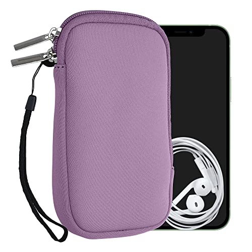 kwmobile Universal Phone Pouch Size L - 6.5" - Neoprene Smartphone Pouch with Zip - Water-Repellent Mobile Phone Case - Sleeve in Lavender - color: lavender, size: L - 6.5"