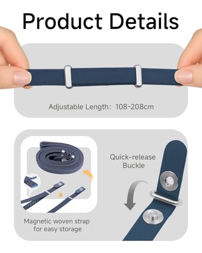 Magnetic Crossbody Strap for iPhone 17/Pro/Max/Air Phone Cases with Dual Lanyard Holes, Adjustable Neck Lanyard for Women & Men (Blue) - color: Blue