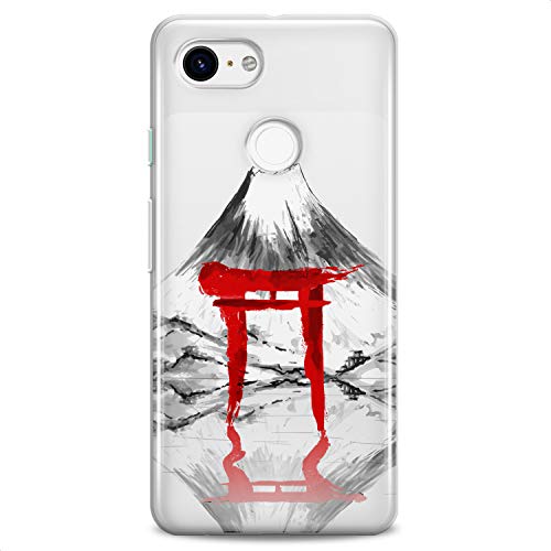 TPU Case Compatible for Google Pixel 9 8 Pro 7a 6a 5a XL 4a 5G 2 XL 3 XL 3a Volkano Soft Clear Mountain Flexible Silicone Reflection Slim fit Red Print Design Torii Gate Abstract Cute Japan - color: Volkano View