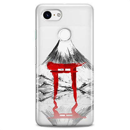 TPU Case Compatible for Google Pixel 9 8 Pro 7a 6a 5a XL 4a 5G 2 XL 3 XL 3a Volkano Soft Clear Mountain Flexible Silicone Reflection Slim fit Red Print Design Torii Gate Abstract Cute Japan - color: Volkano View