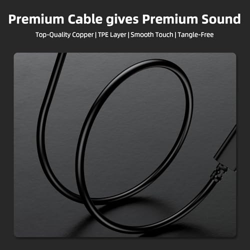 Jiunai USB C Headphones with Mic in-Ear Type C Wired Earbuds Stereo Black