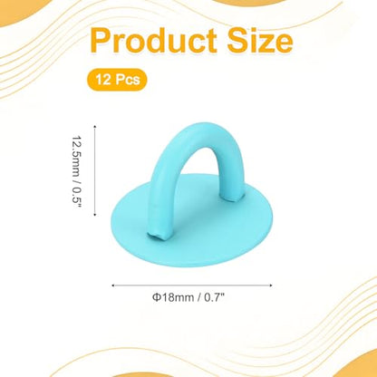 12Pcs Phone Ring Holder (0.7 Inch) - Adhesive Round Shaped Phone Finger Grip Hook Smartphones Keychain Ring Charm Loop for DIY Tablet Case Accessories, Light Blue - color: Light Blue