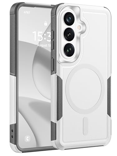 for Samsung Galaxy S26 Case Rugged Dual-Layer Shockproof White | Fit for Magsafe, Heavy Duty Military-Grade Protection, Matte Finish Scratch Resistant Anti-Fingerprint, S 26 Phone Case - color: White