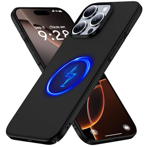GRECAZO Magnetic Ultra Thin Frosted Designed for iPhone 16 Pro Max Phone Case 6.9 inch(2024) Slim Minimalist Lightweight Matte Hard PC Compatible with Magsafe Cover Protective Bumper Case-Black - color: Black, size: iPhone 16 Pro Max