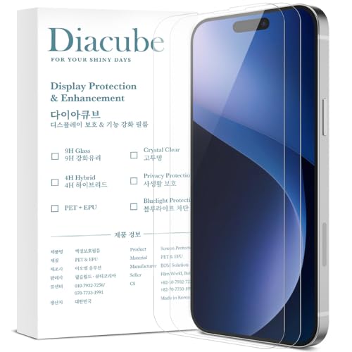 For iPhone 16 Pro, 6H PET Screen Protector with Glass Coating [3 Pack], HD Clear, High Touch Sensitivity, Scratch Resistant, Unbreakable, Bubble-Free Easy Installation with Alignment Jig - size: iPhone 16 Pro