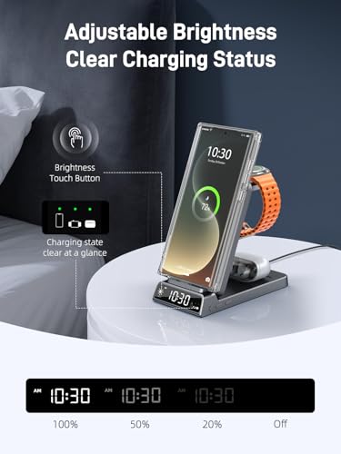 Magnetic Wireless Charger for Samsung, Nightstand Travel Android Charger - color: Black