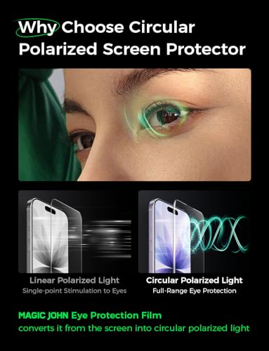 MAGIC JOHN Eye Protection for iPhone 17 Tempered Glass Screen Protector - size: iphone 17