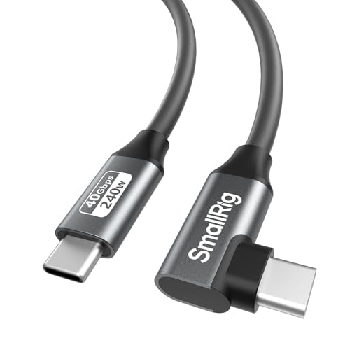 SMALLRIG USB4 40Gbps USB-C Cable 240W & 8K@60Hz Video 35cm/13.8in - 5075 - size: 35 cm/13.8 in, style: Straight to Angled