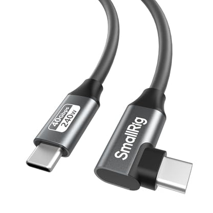SMALLRIG USB4 40Gbps USB-C Cable 240W & 8K@60Hz Video 35cm/13.8in - 5075 - size: 35 cm/13.8 in, style: Straight to Angled