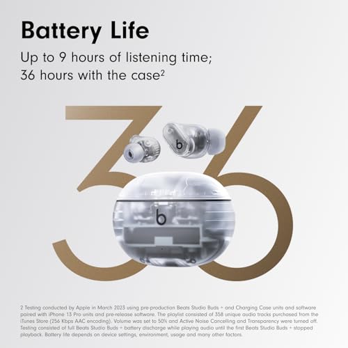 Beats Studio Buds + - Transparent with AppleCare+ (2 Years) - color: Transparent, style: With AppleCare+