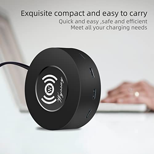 75W 6-Port Wireless Charging Station, USB-C & QC 3.0