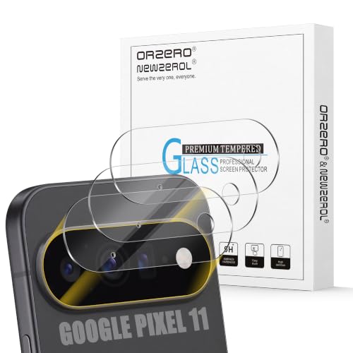 Orzero (3 Pack Camera Lens Protector Compatible for Google Pixel 11 (Not for Pro/XL Model), Protector de Cámera Case Friendly Tempered Glass 9H High Definition Microphone Cutout Anti-Scratch - size: Google Pixel 11 6.3 inch