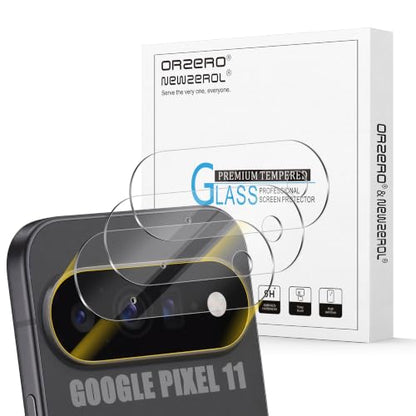 Orzero (3 Pack Camera Lens Protector Compatible for Google Pixel 11 (Not for Pro/XL Model), Protector de Cámera Case Friendly Tempered Glass 9H High Definition Microphone Cutout Anti-Scratch - size: Google Pixel 11 6.3 inch