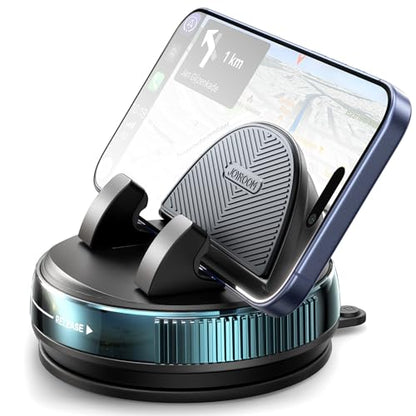 JOYROOM Car Phone Mount, [360° Rotation+Thick Case Friendly] Cell Phone Car Holder with Adjustable Spring Clip, Anti-Slip Silicone Universal Dashboard phone holder for Car for iPhone, Smartphones, GPS - color: Blue
