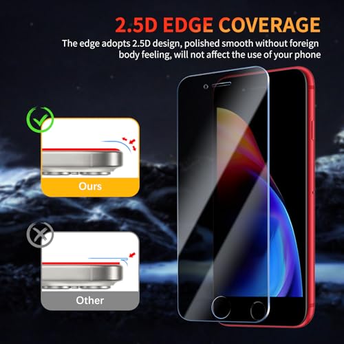 Privacy Screen Protector for iPhone 8 Plus/7 Plus 5.5 Inch 3 Pack, Tempered Glass Film Anti-spy Scratch Resistant 9H Hardness Case Friendly - size: iPhone 8 Plus/7 Plus
