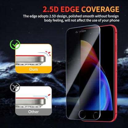 Privacy Screen Protector for iPhone 8 Plus/7 Plus 5.5 Inch 3 Pack, Tempered Glass Film Anti-spy Scratch Resistant 9H Hardness Case Friendly - size: iPhone 8 Plus/7 Plus