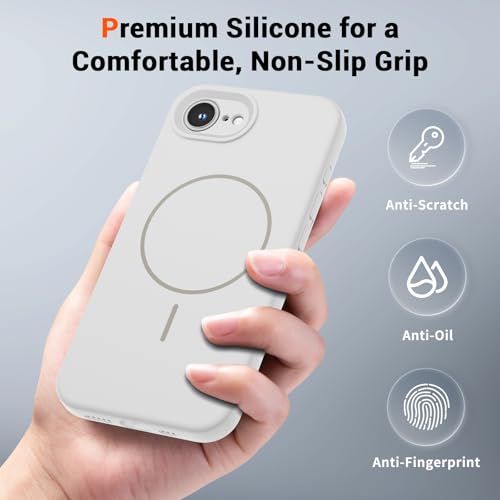 SUPFINE Silicone & Magnetic for iPhone 17e Case/iPhone 16e Case White - color: White, size: iPhone 17e/iPhone 16e