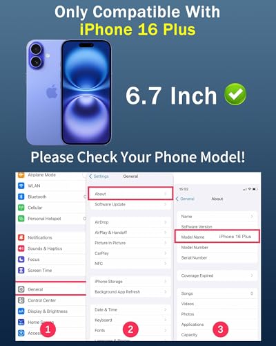2 Pack Privacy Screen Protector for iPhone 16 Plus 6.7 inch Blue - color: For iphone 16 Plus Blue