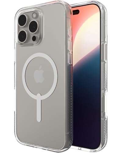 ZAGG Crystal Palace Snap Case for iPhone 16 Pro Max – Military-Grade 13ft Drop Protection, MagSafe Compatible, Crystal Clear, Anti-Yellowing, Graphene-Reinforced, Made from Recycled Materials - size: iPhone 16 Pro Max, style: With Magsafe